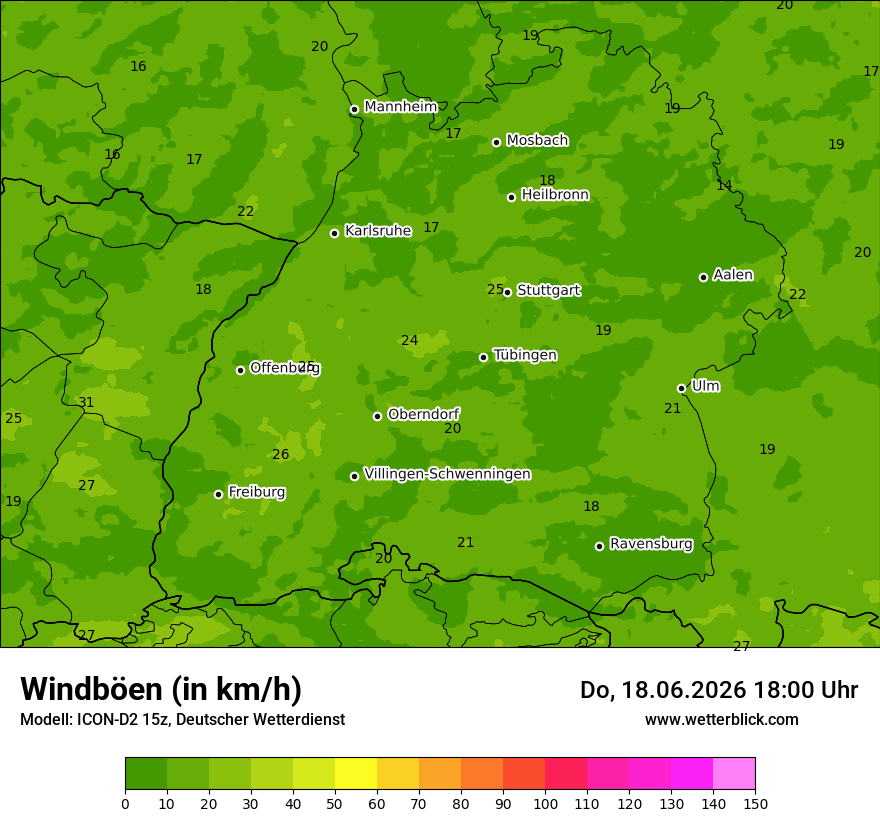 Maximale Windböen