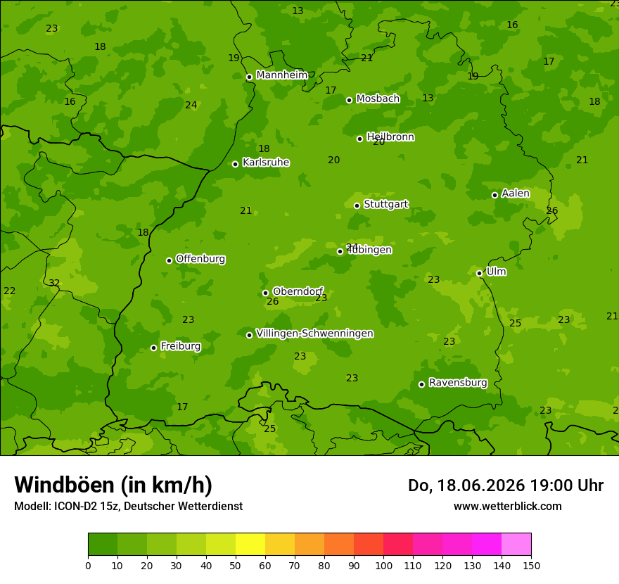 Maximale Windböen
