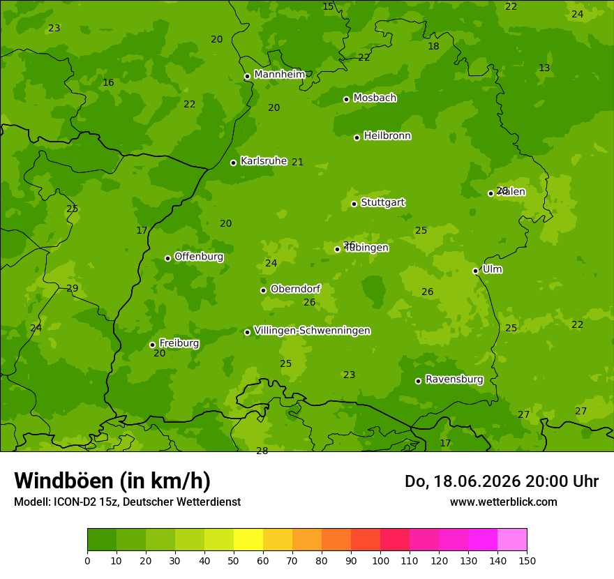 Maximale Windböen