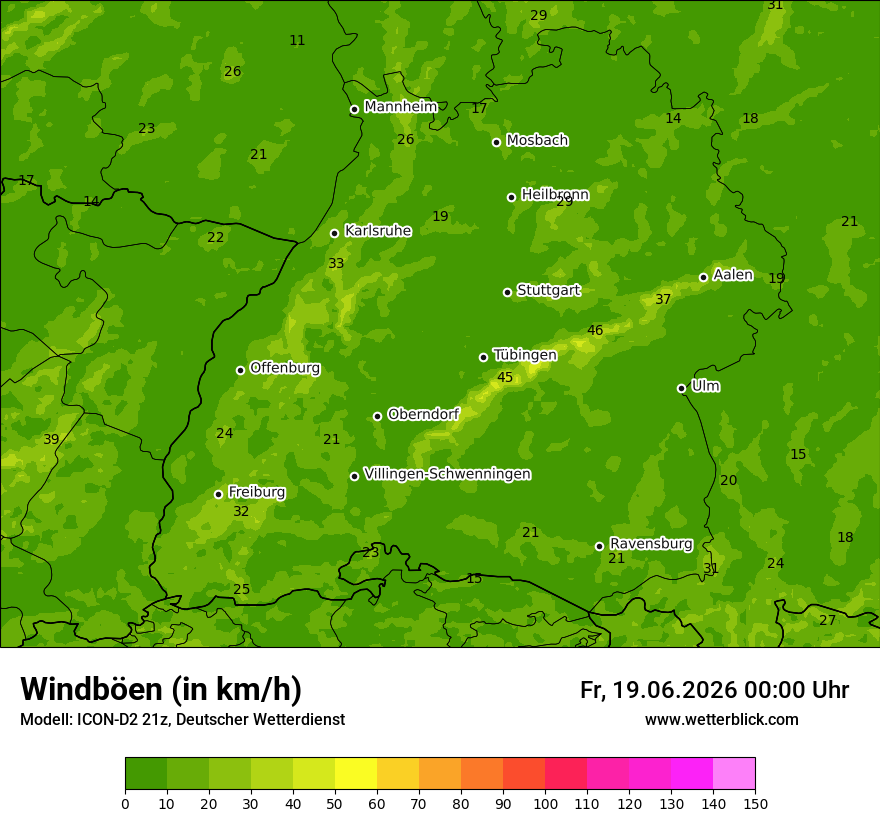 Maximale Windböen
