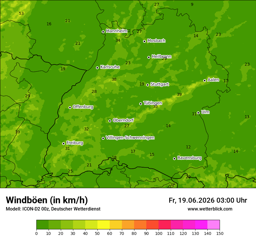 Maximale Windböen