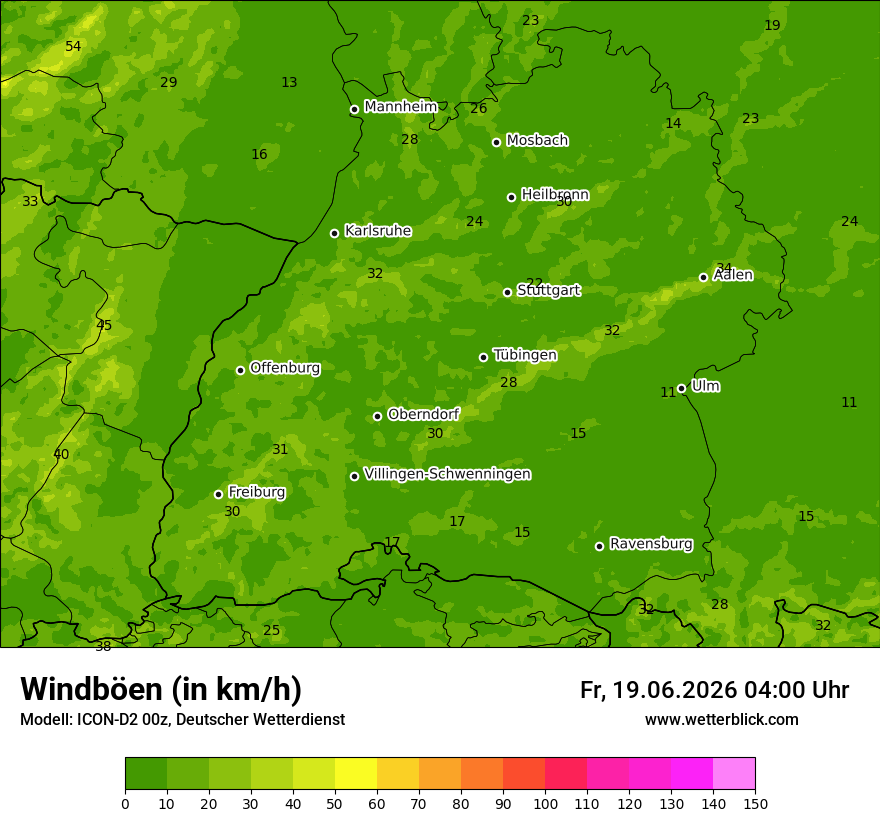 Maximale Windböen
