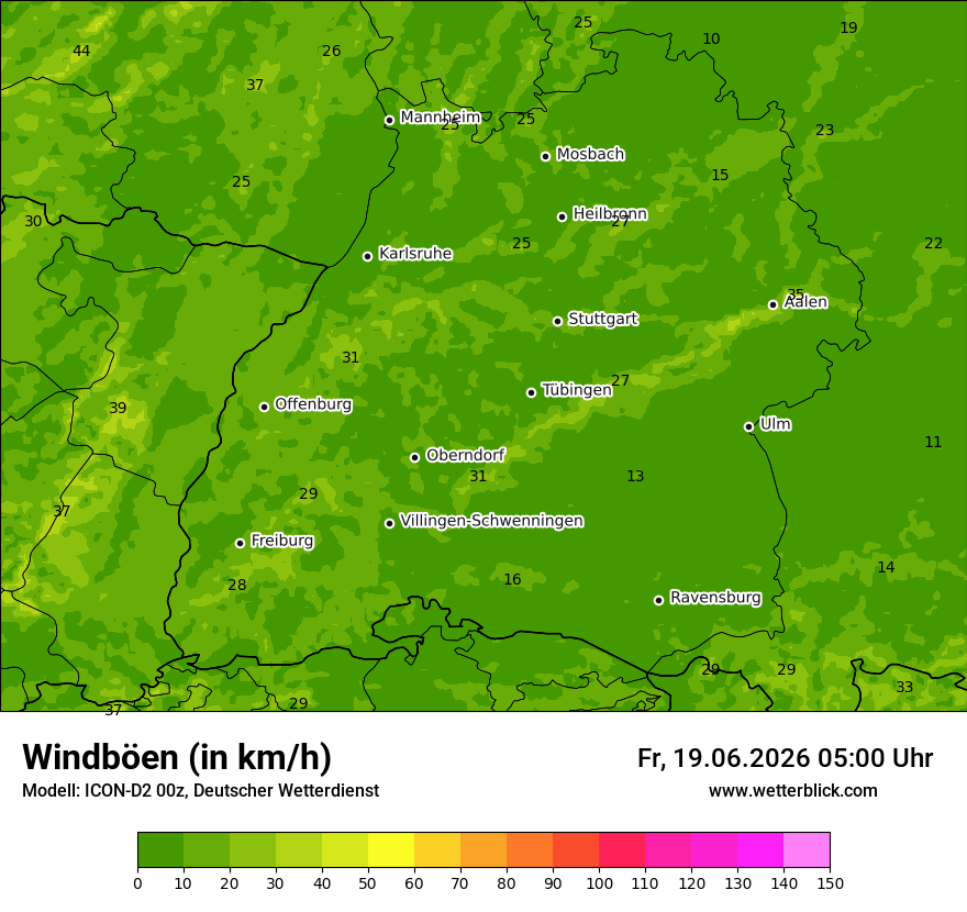 Maximale Windböen