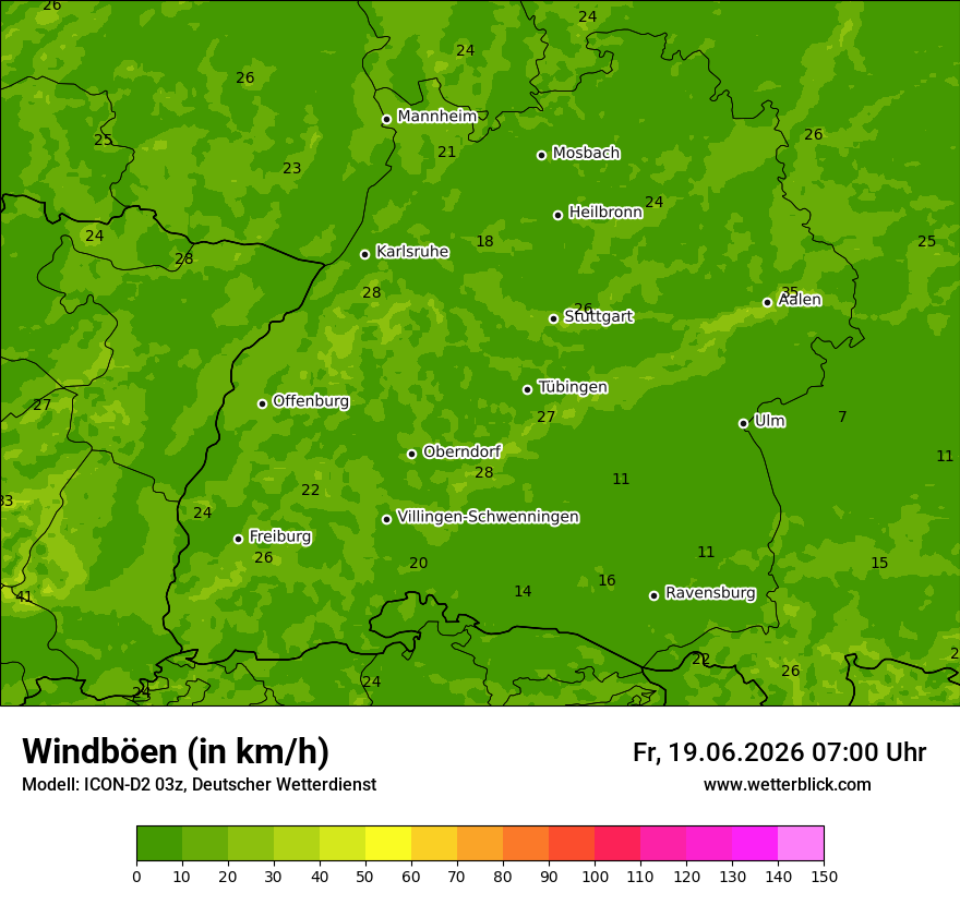 Maximale Windböen