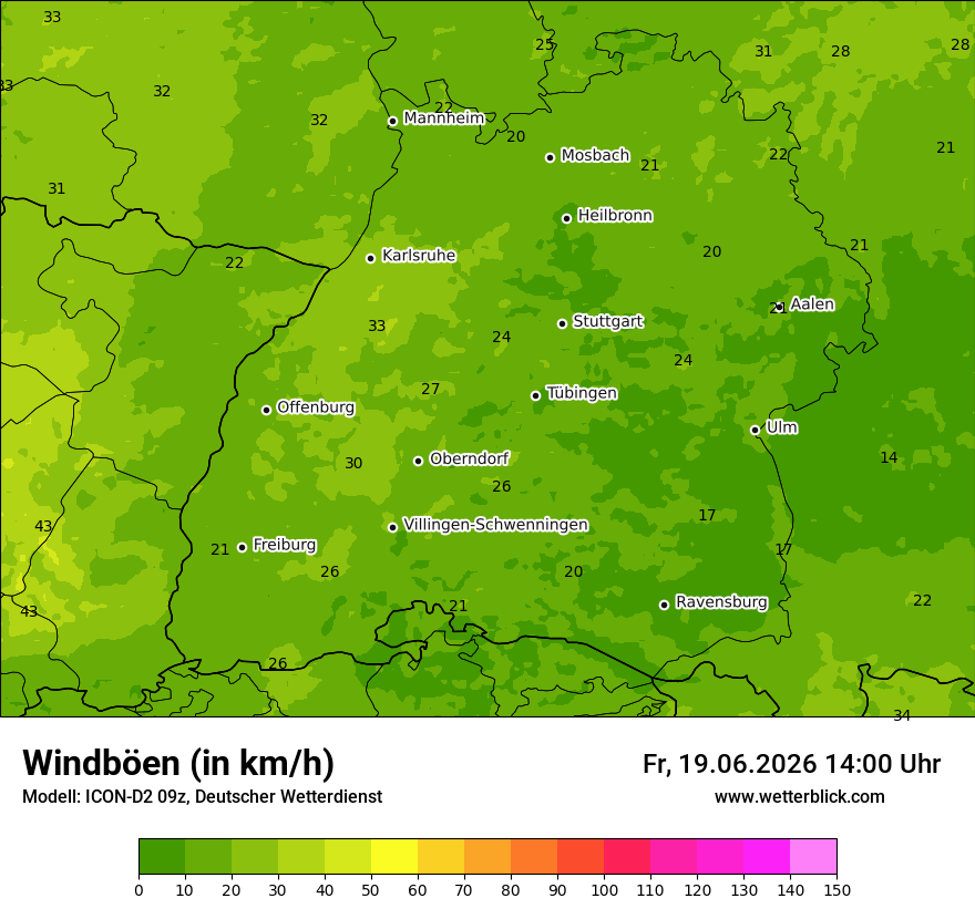 Maximale Windböen