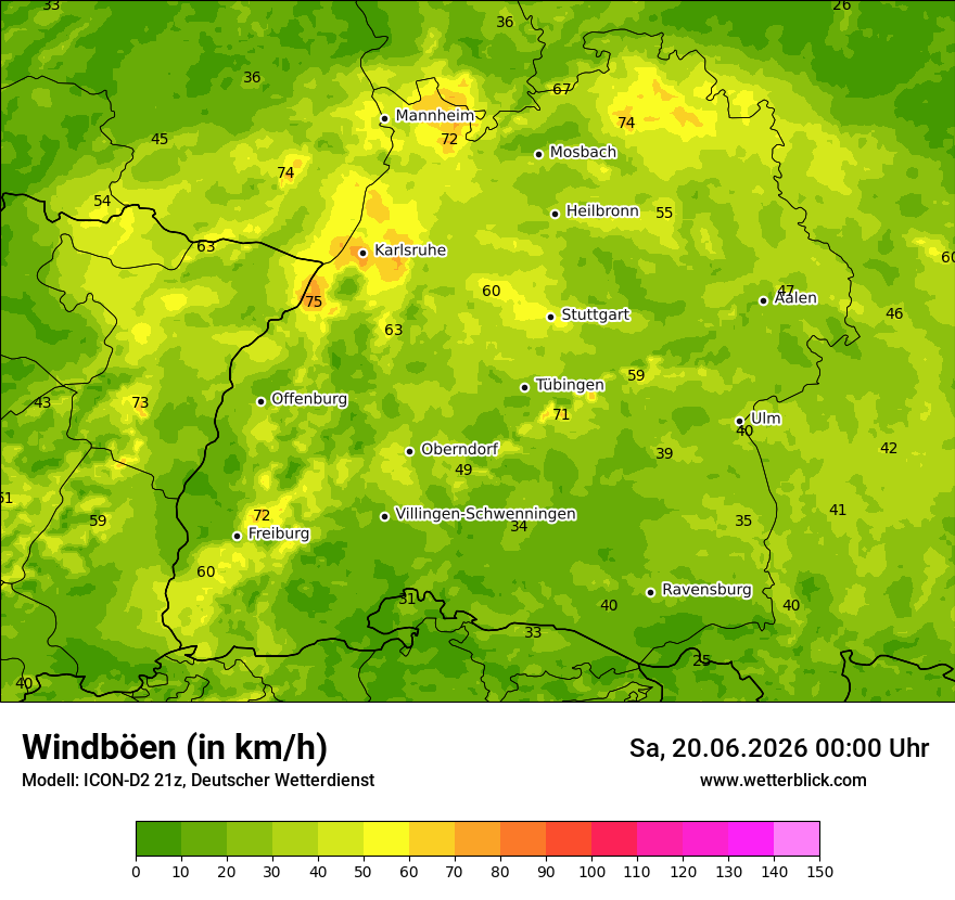 Maximale Windböen