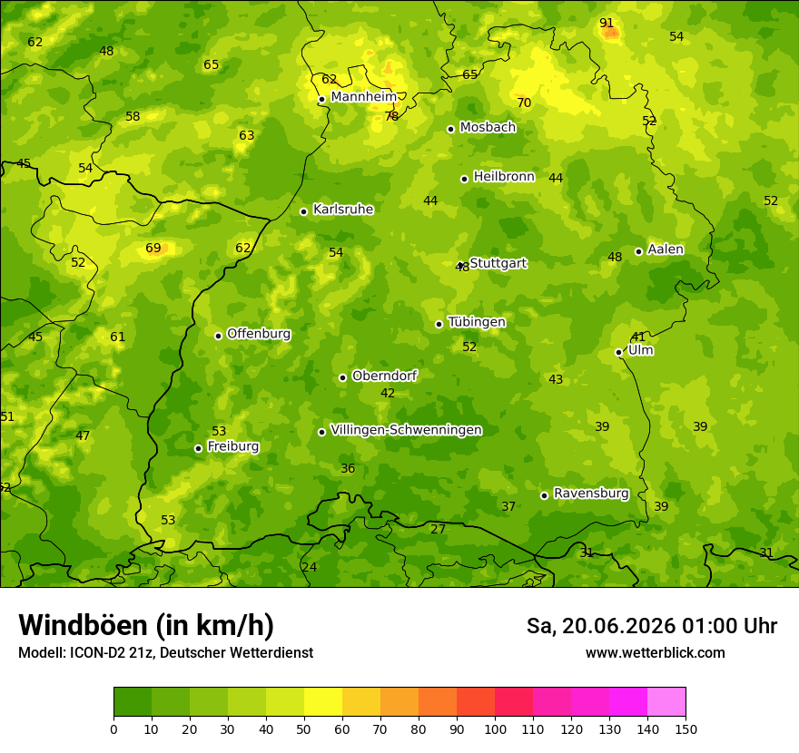 Maximale Windböen