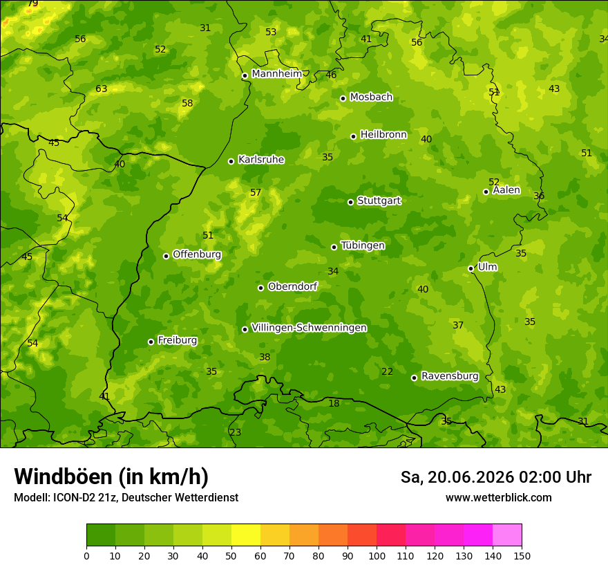 Maximale Windböen