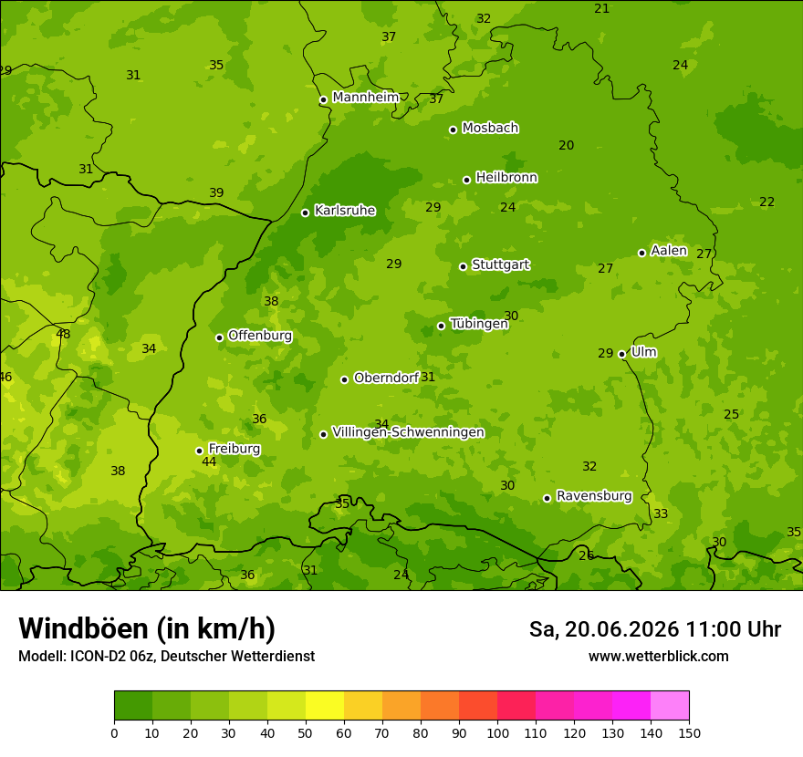 Maximale Windböen