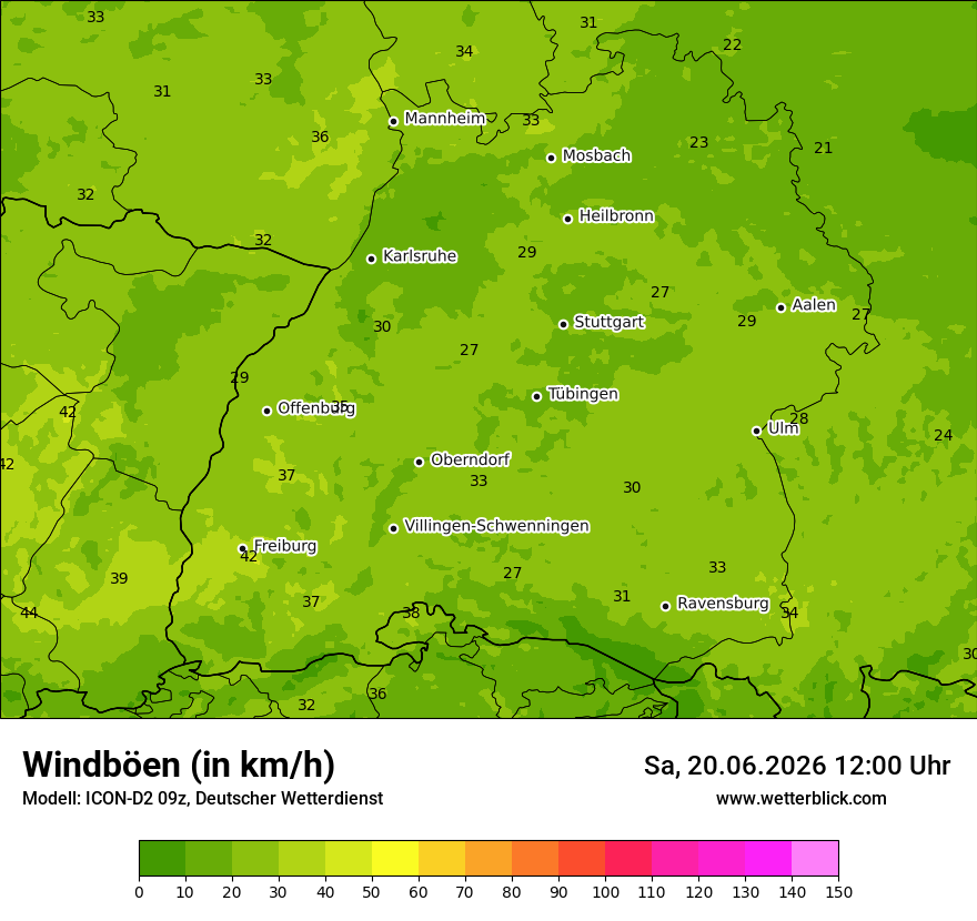 Maximale Windböen