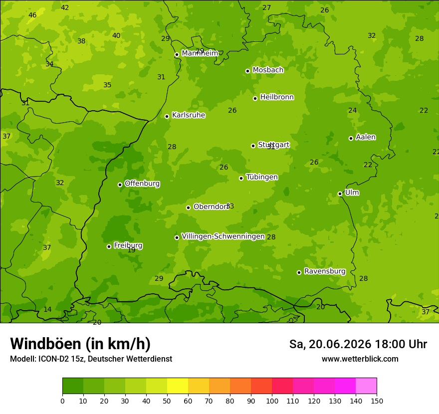 Maximale Windböen