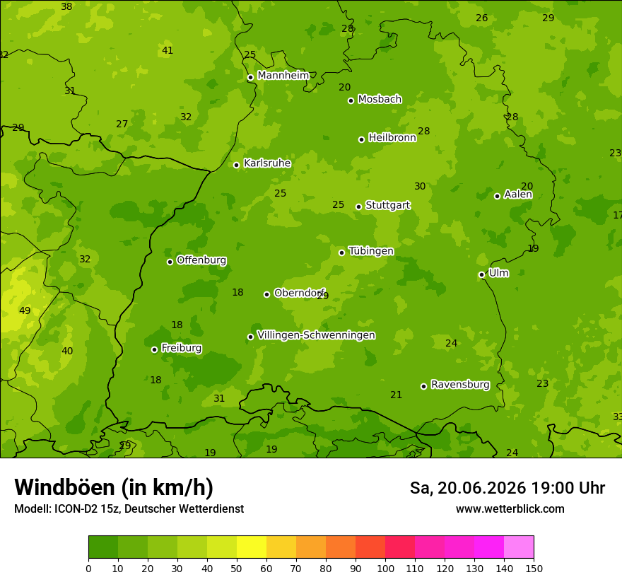 Maximale Windböen