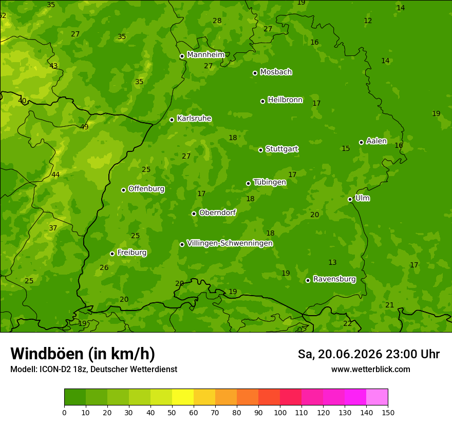 Maximale Windböen