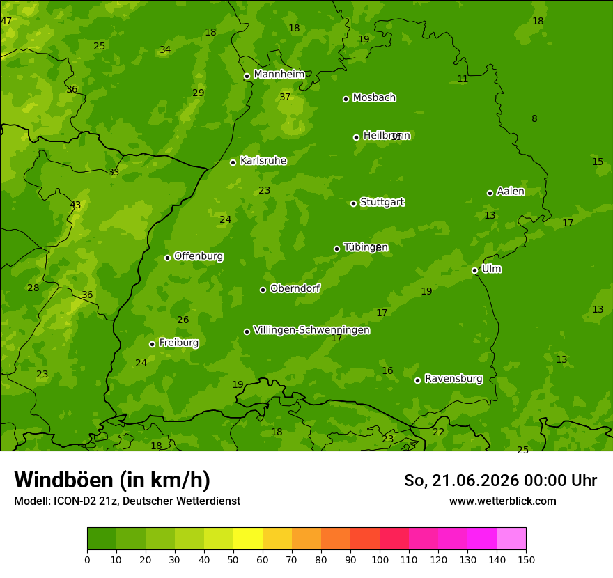 Maximale Windböen