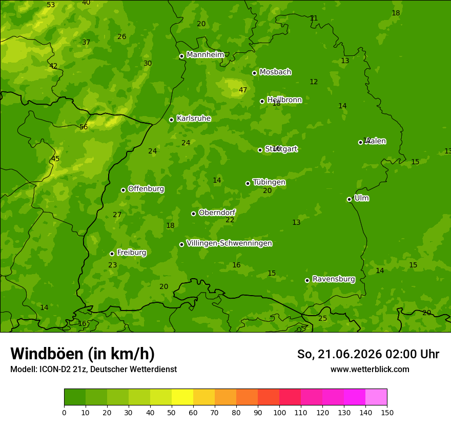 Maximale Windböen