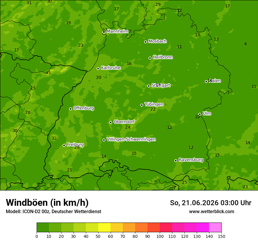 Maximale Windböen