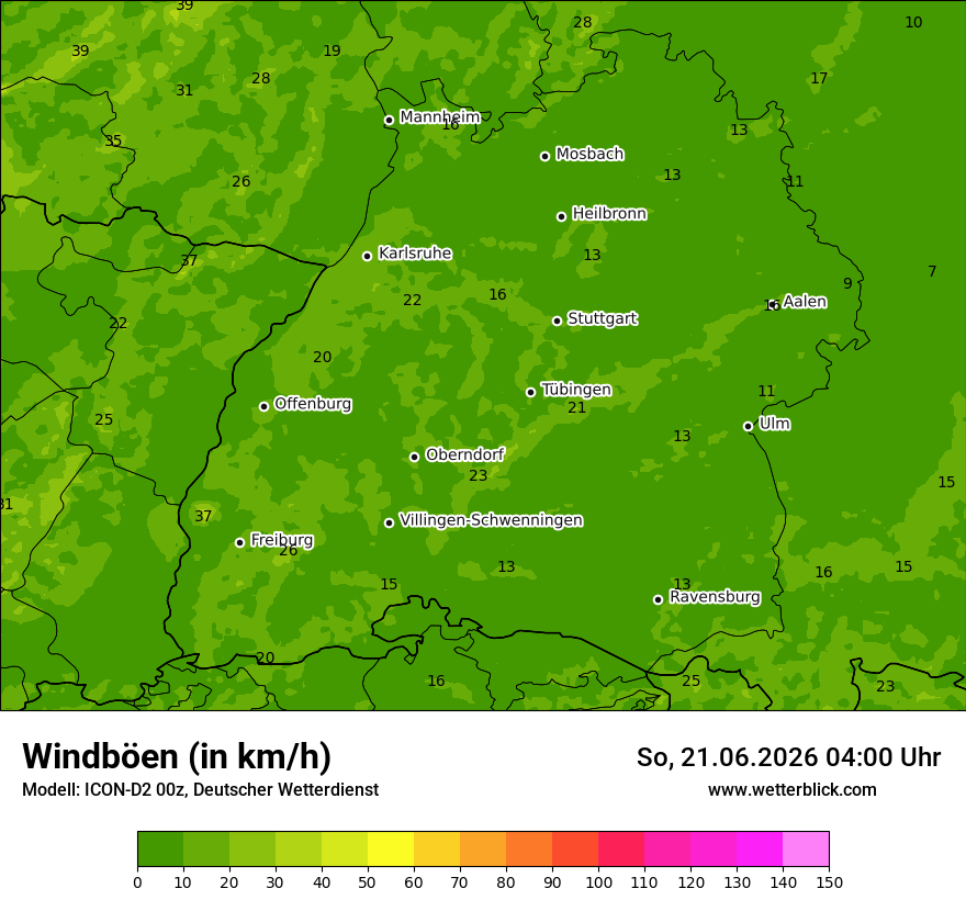 Maximale Windböen