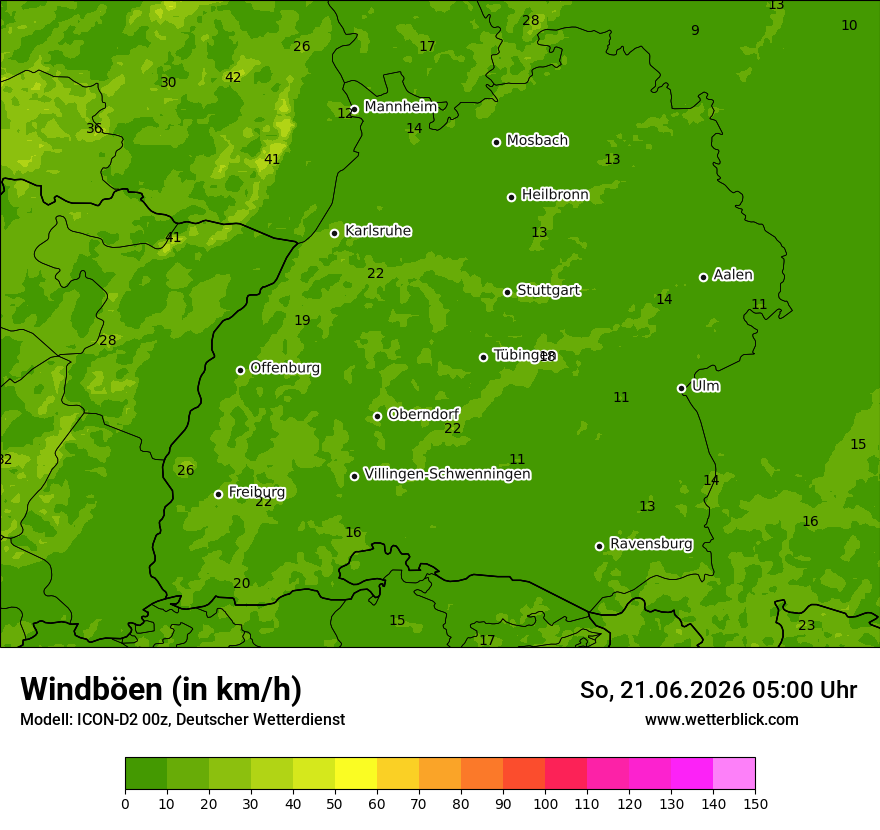 Maximale Windböen