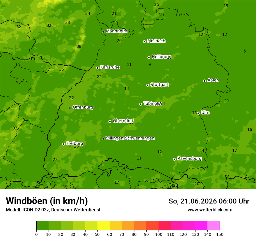 Maximale Windböen