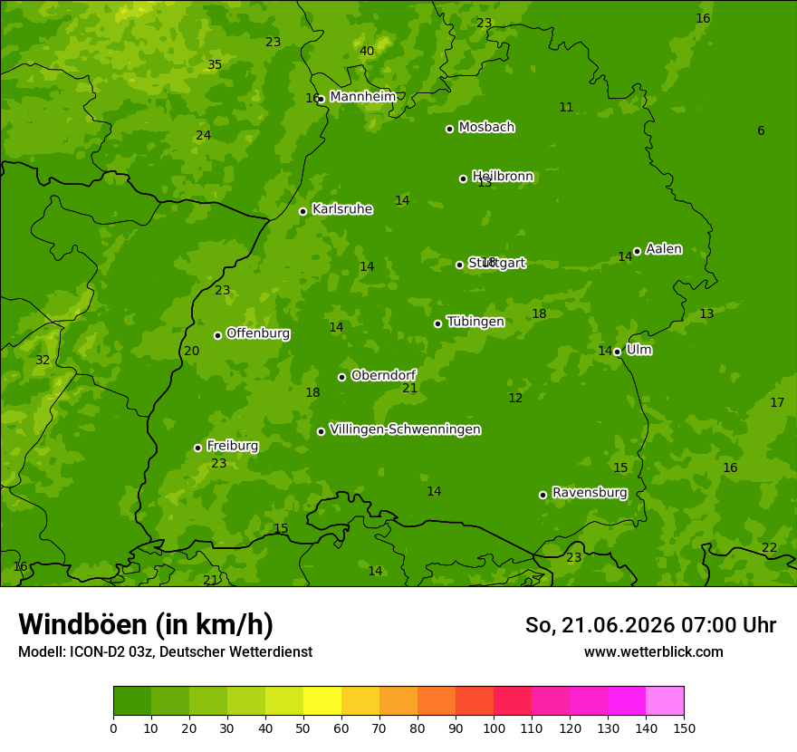 Maximale Windböen