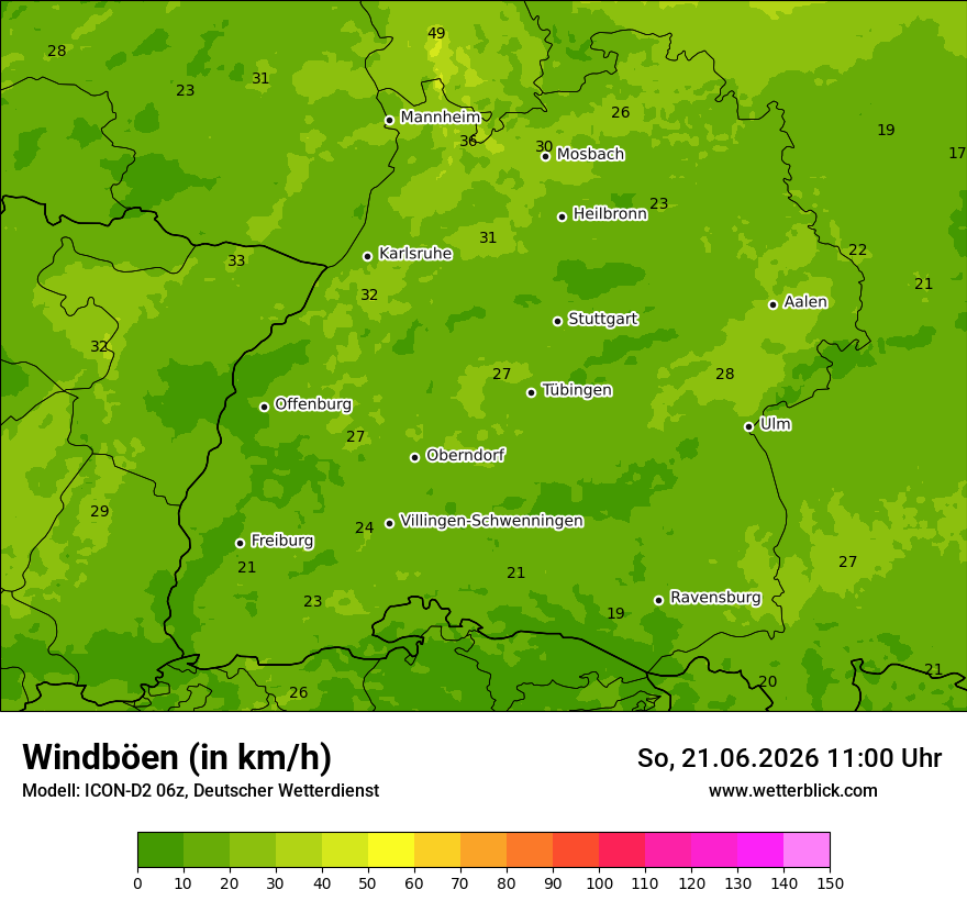 Maximale Windböen