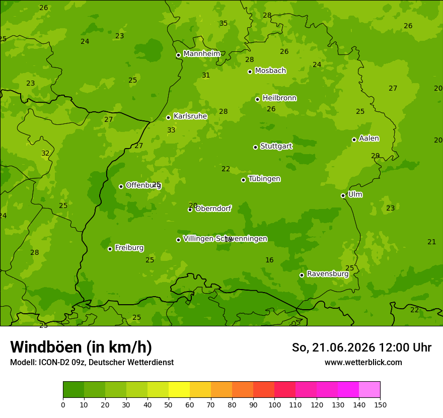 Maximale Windböen