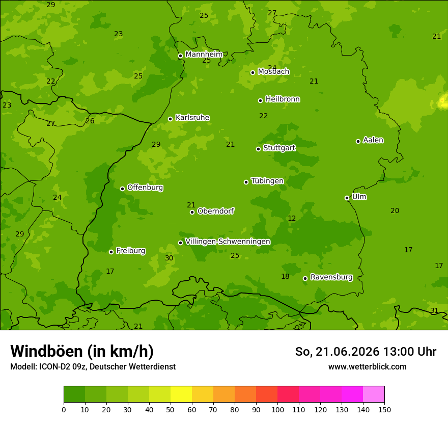 Maximale Windböen