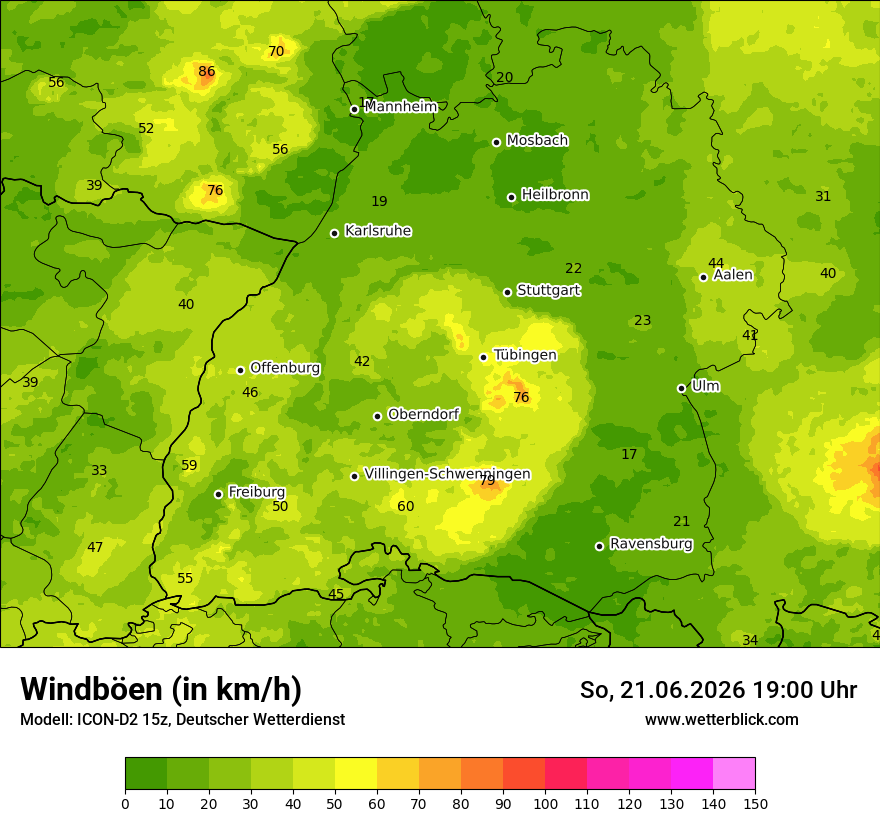 Maximale Windböen