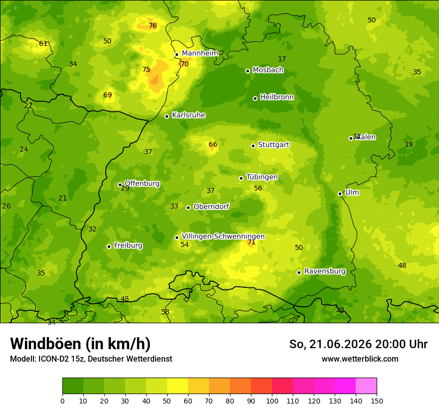 Maximale Windböen