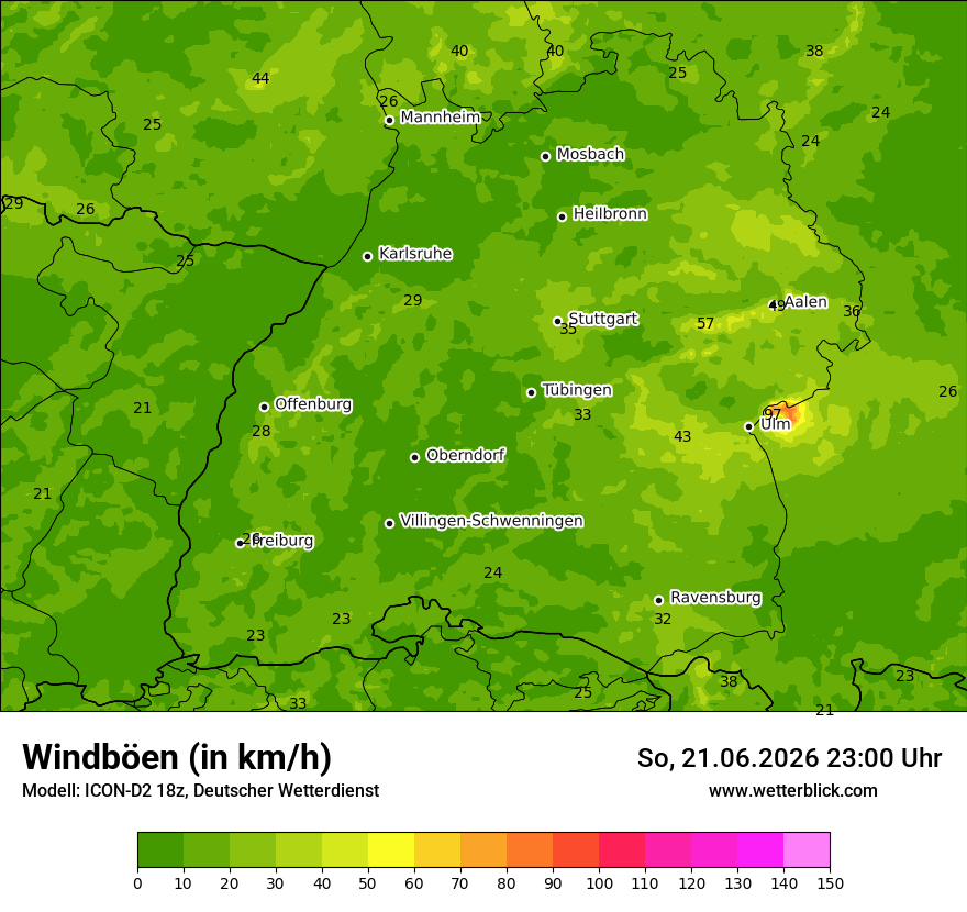 Maximale Windböen