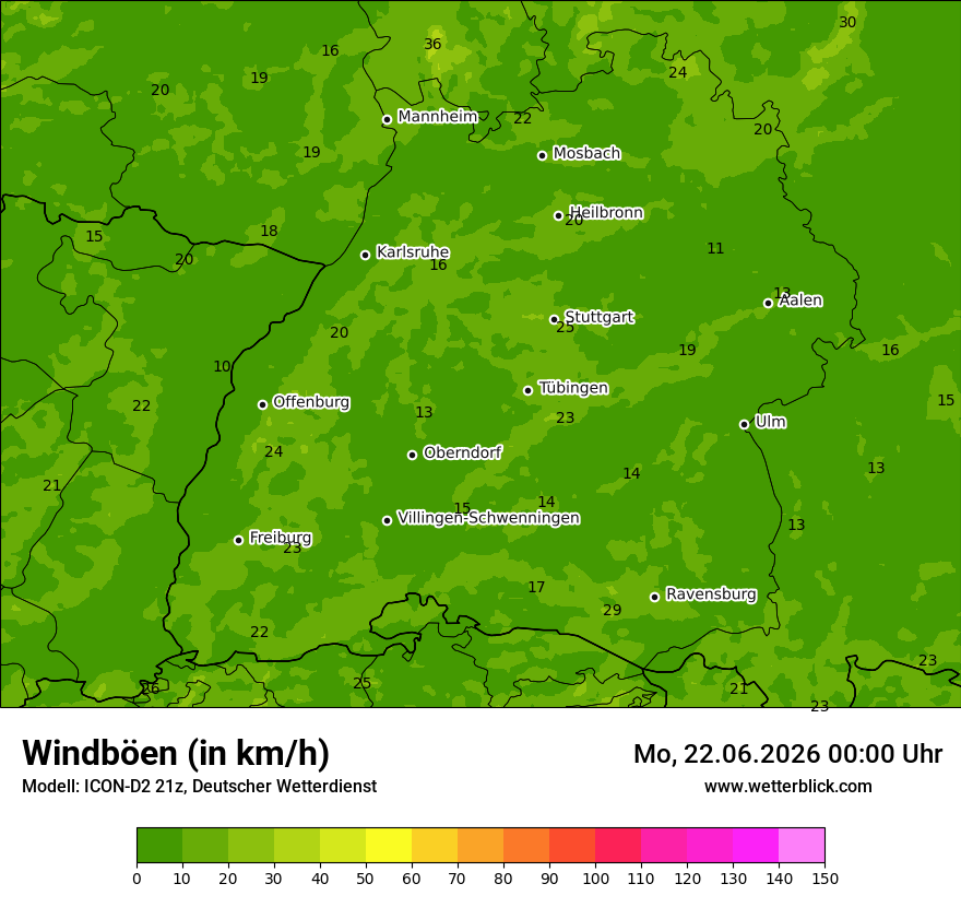 Maximale Windböen