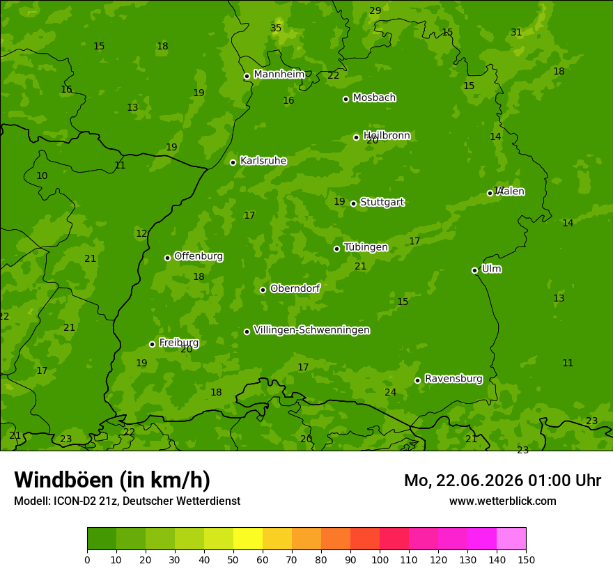 Maximale Windböen