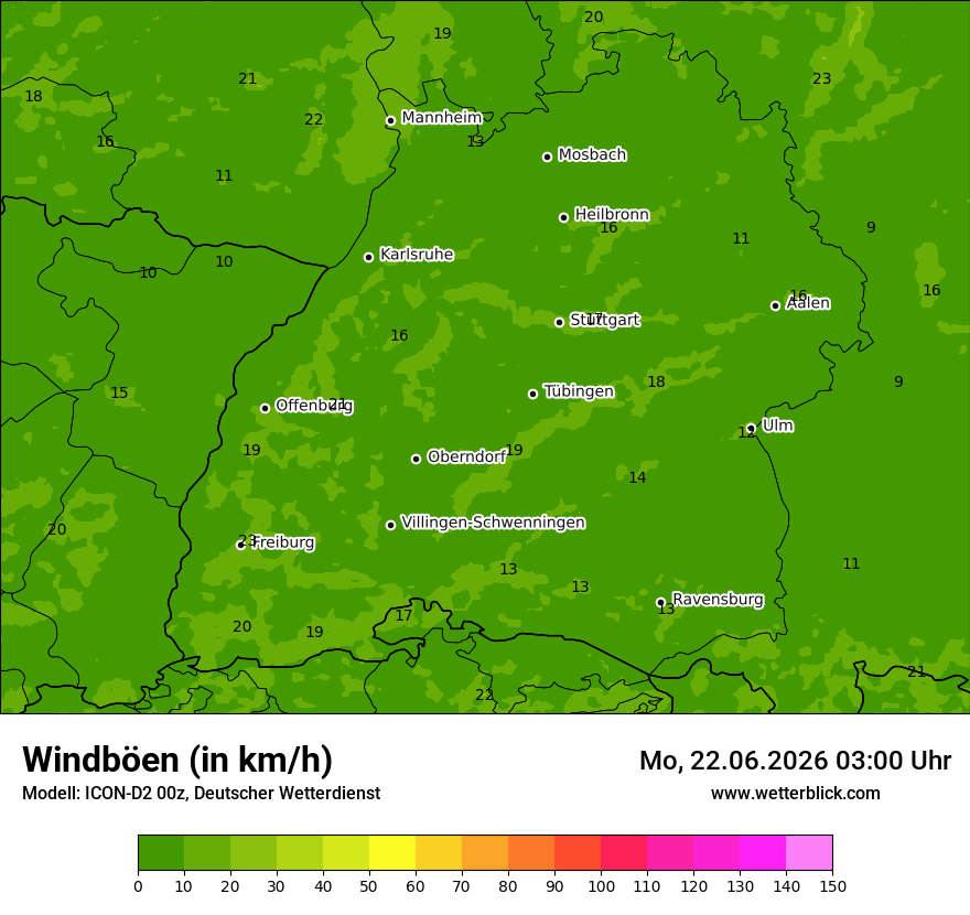 Maximale Windböen