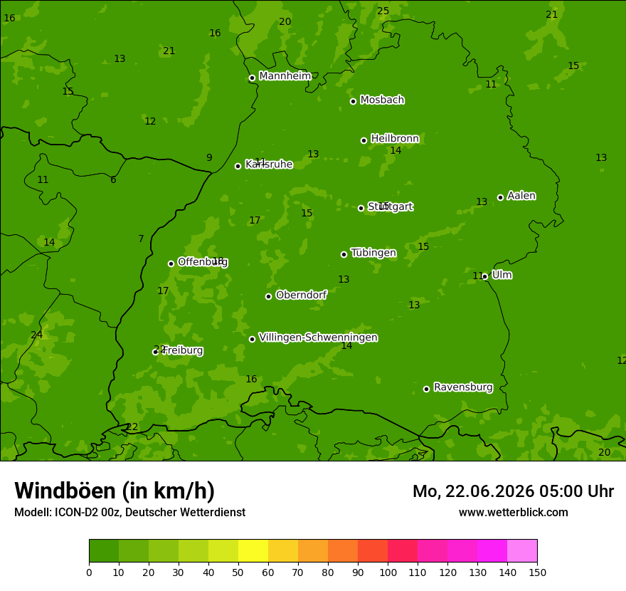 Maximale Windböen