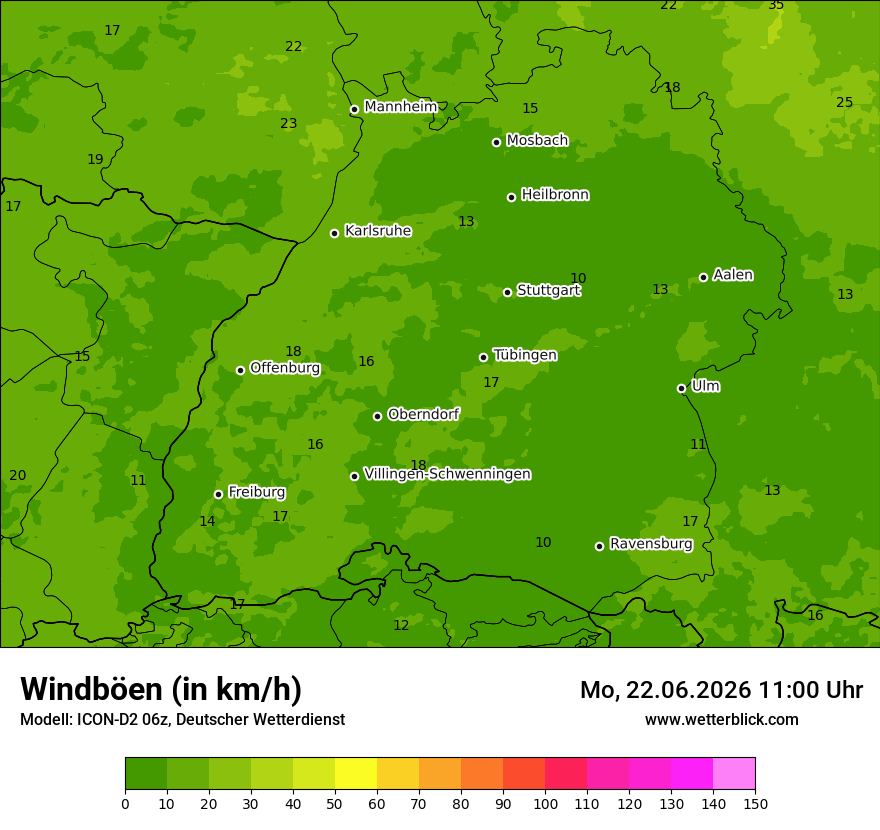 Maximale Windböen
