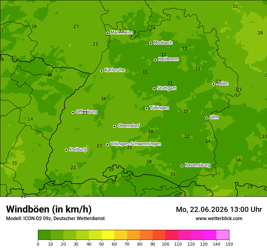 Maximale Windböen
