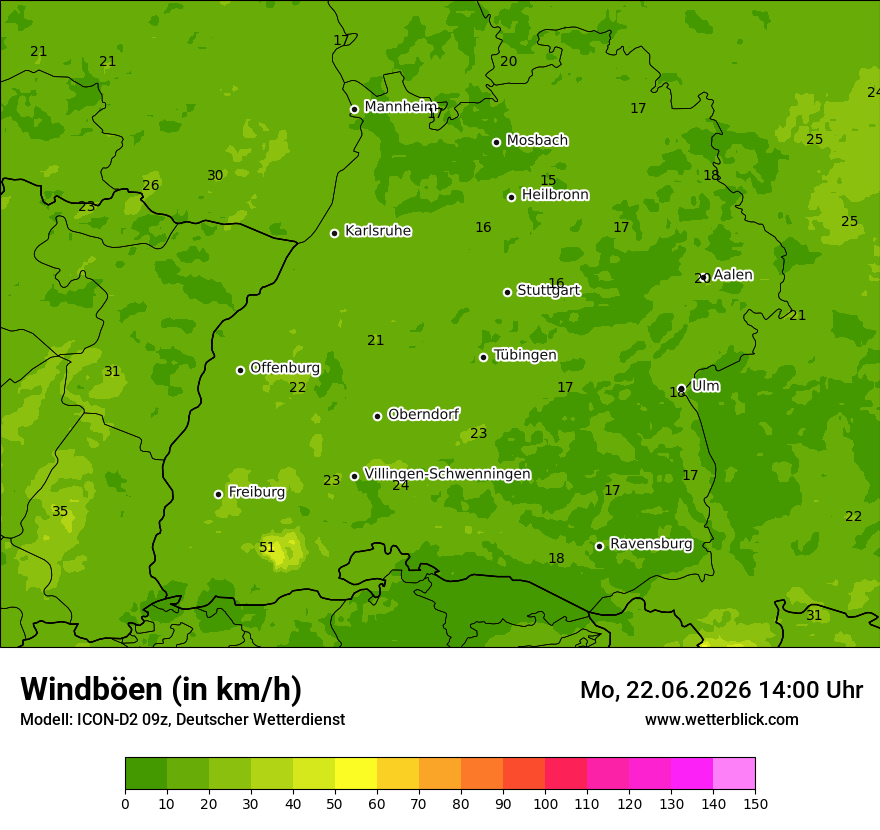 Maximale Windböen