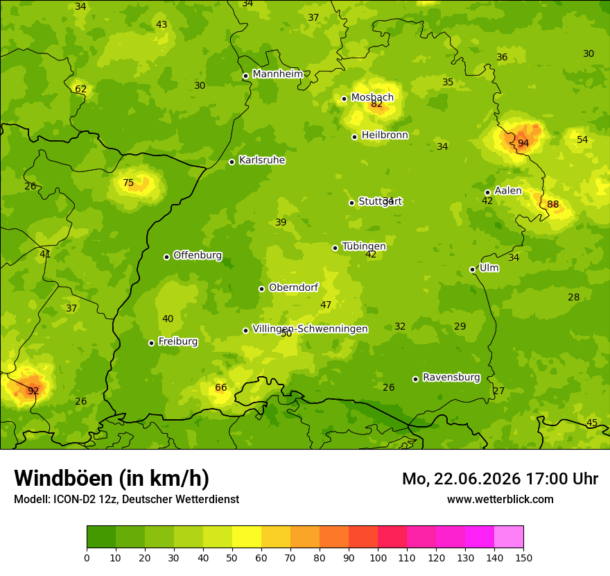 Maximale Windböen