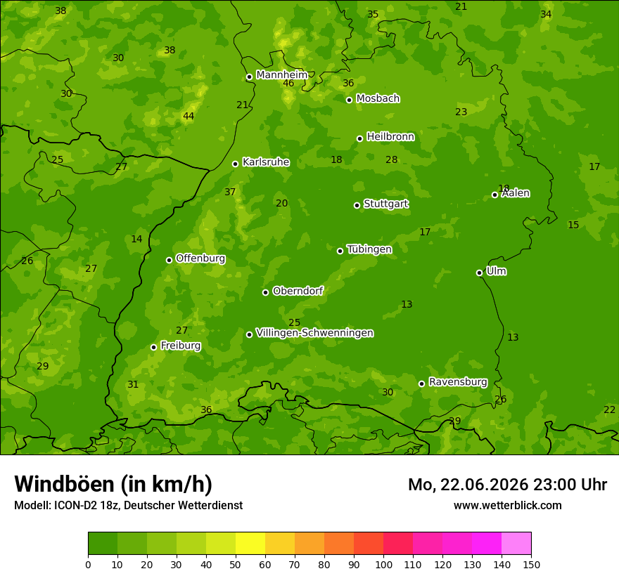 Maximale Windböen