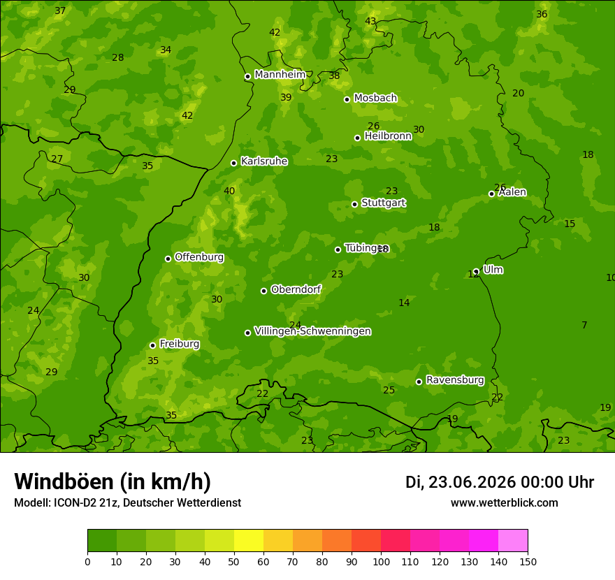 Maximale Windböen