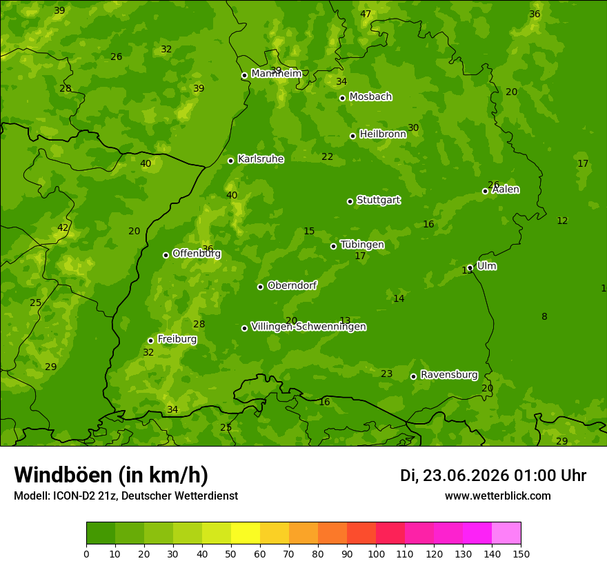 Maximale Windböen