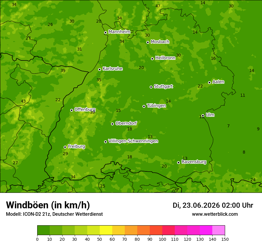 Maximale Windböen