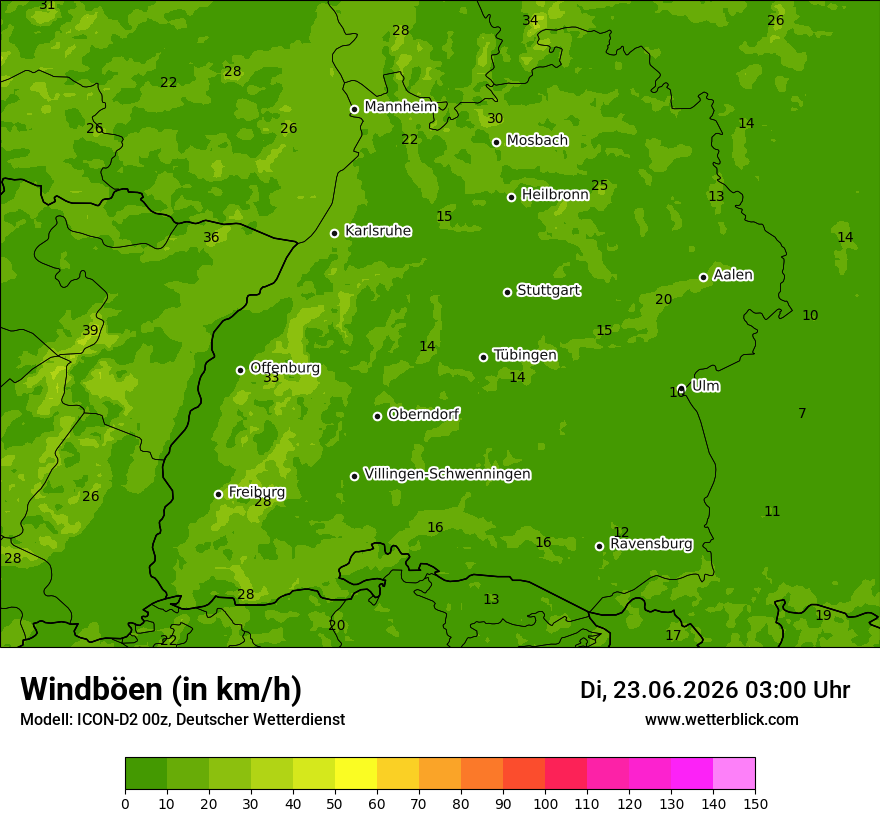 Maximale Windböen