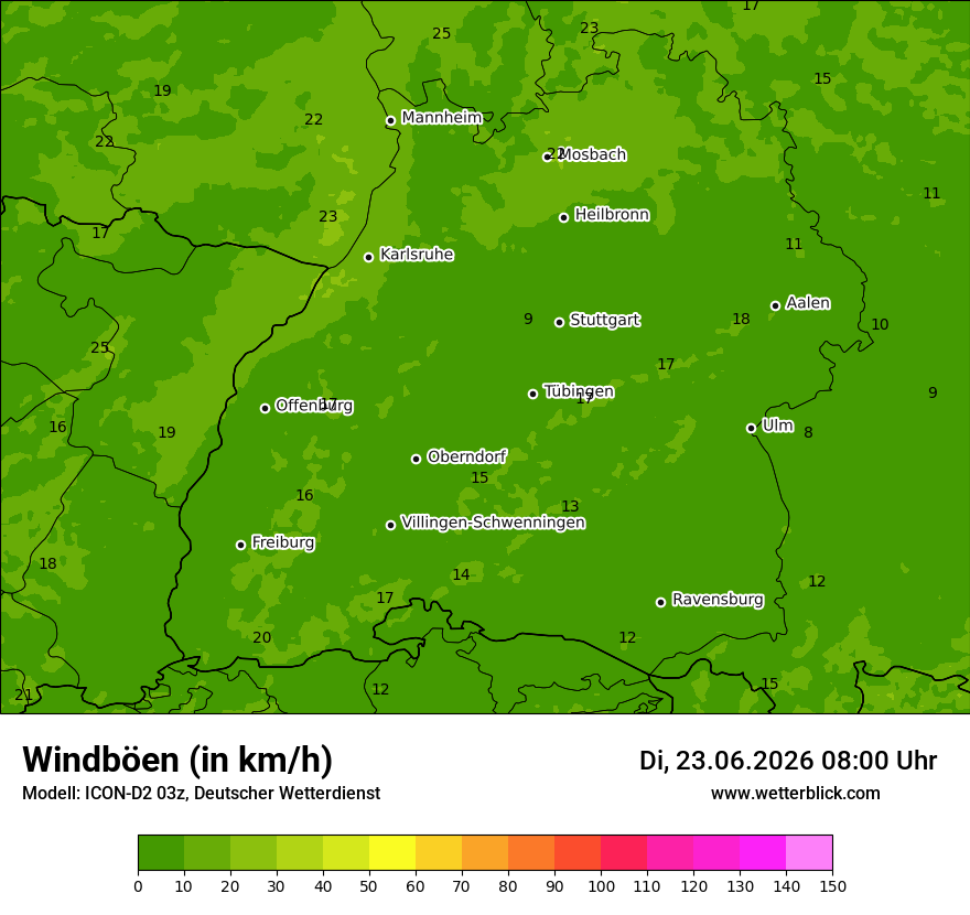 Maximale Windböen