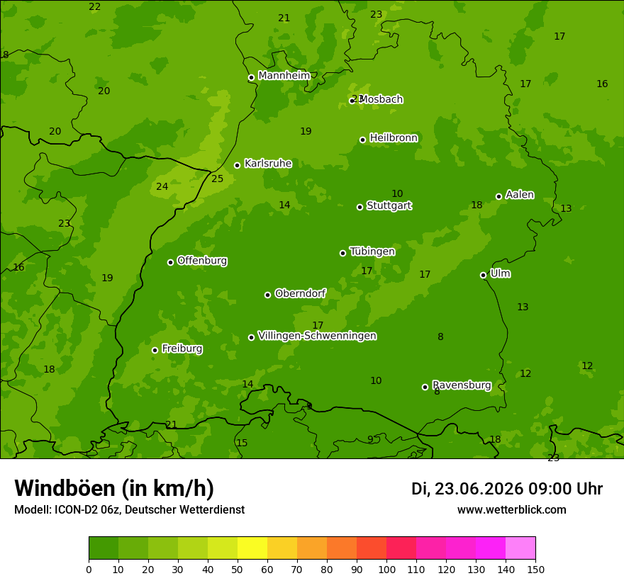 Maximale Windböen