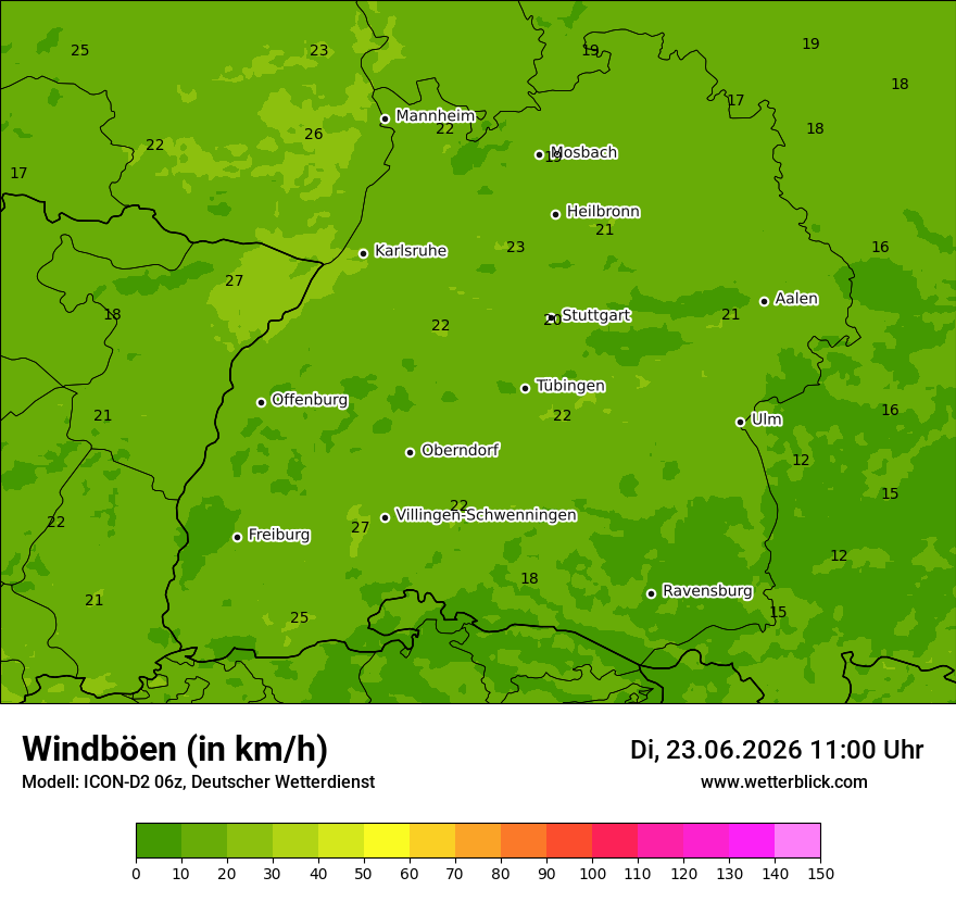Maximale Windböen