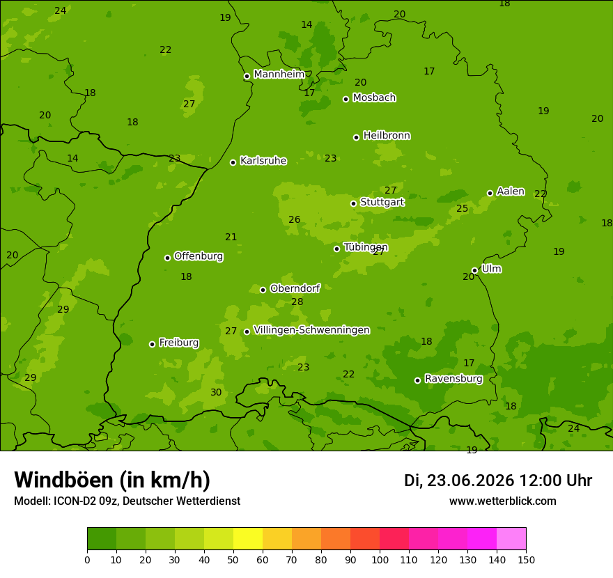 Maximale Windböen