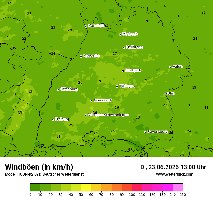 Maximale Windböen