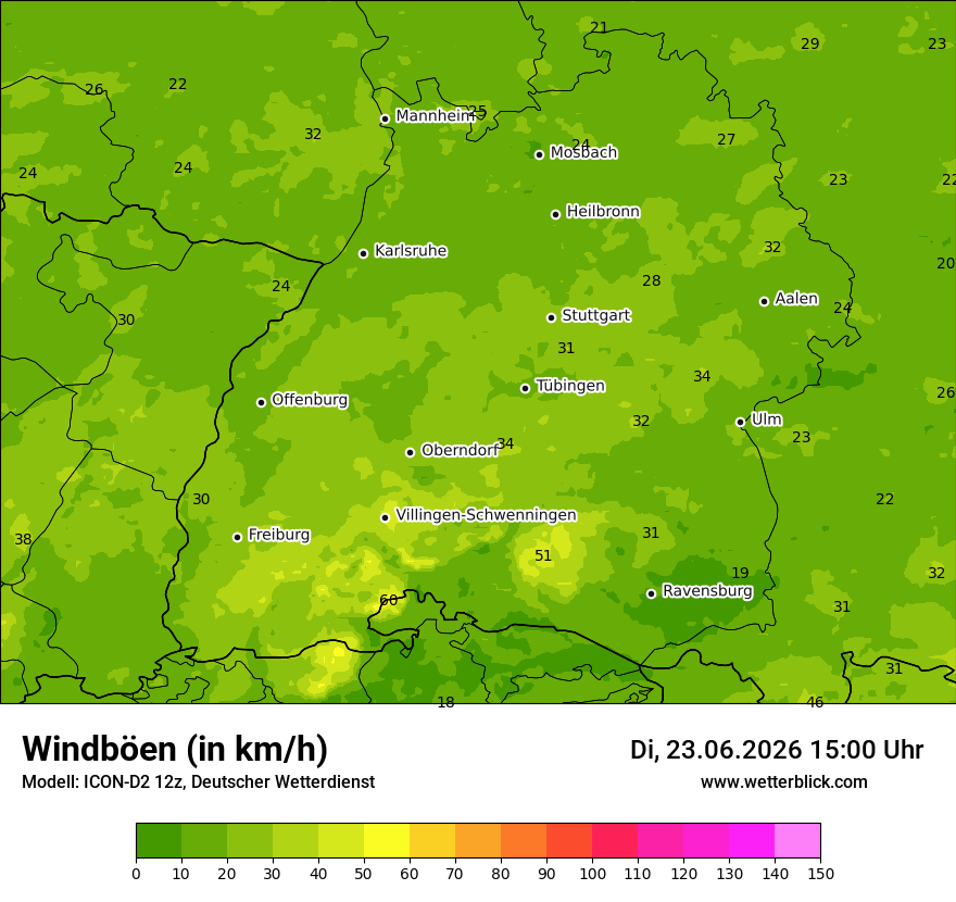 Maximale Windböen