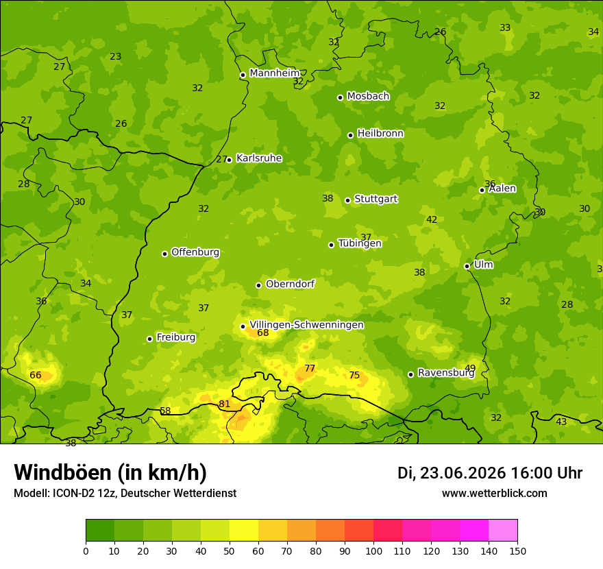 Maximale Windböen